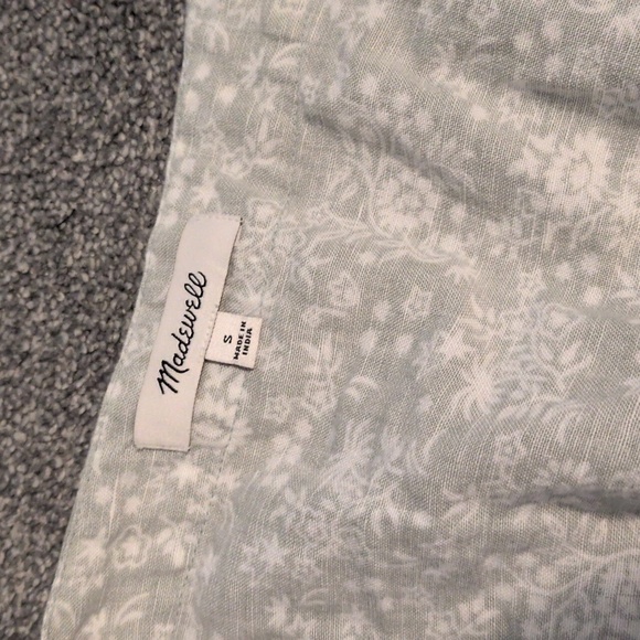 Madewell Linen Green Floral Wrap Dress Size Small - Picture 4 of 7